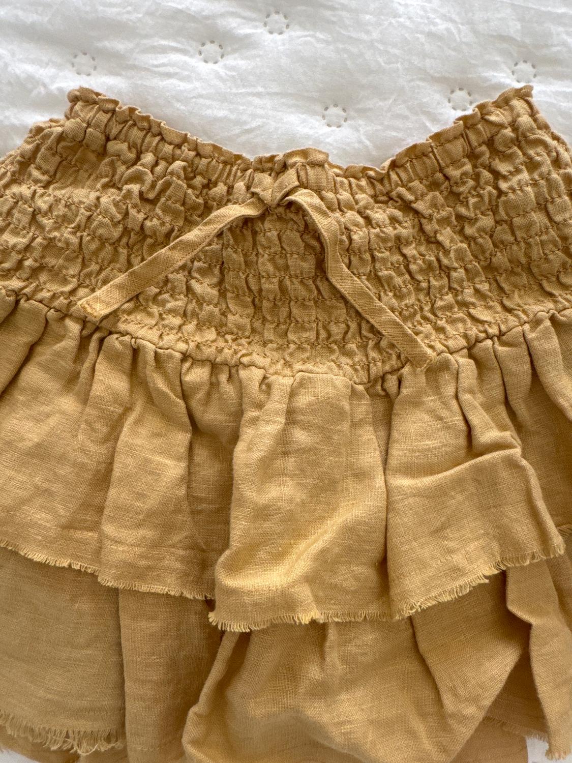 RUFFLED LINEN BERMUDA SKORT - Image 3