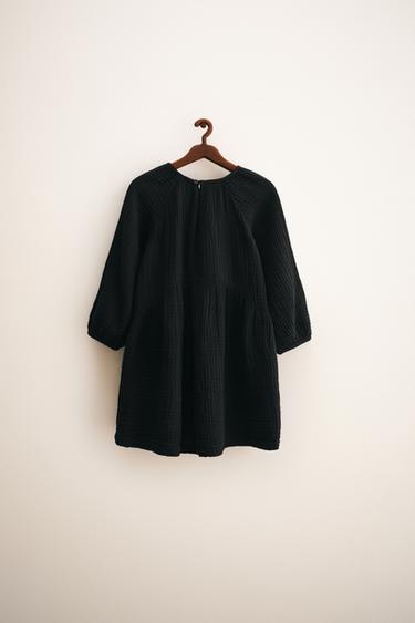 Zara ZARA TIMELESS - COTTON GAUZE DRESS - Black