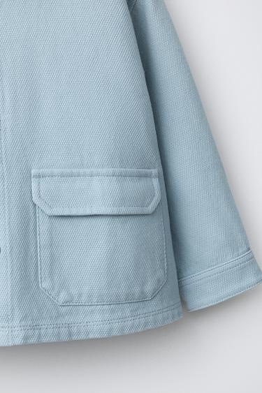 SURCHEMISE WAFFLE À POCHES - Bleu de Zara - Image 3