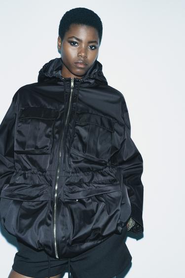 ZW COLLECTION PARKA WITH POCKETS - Black by Zara