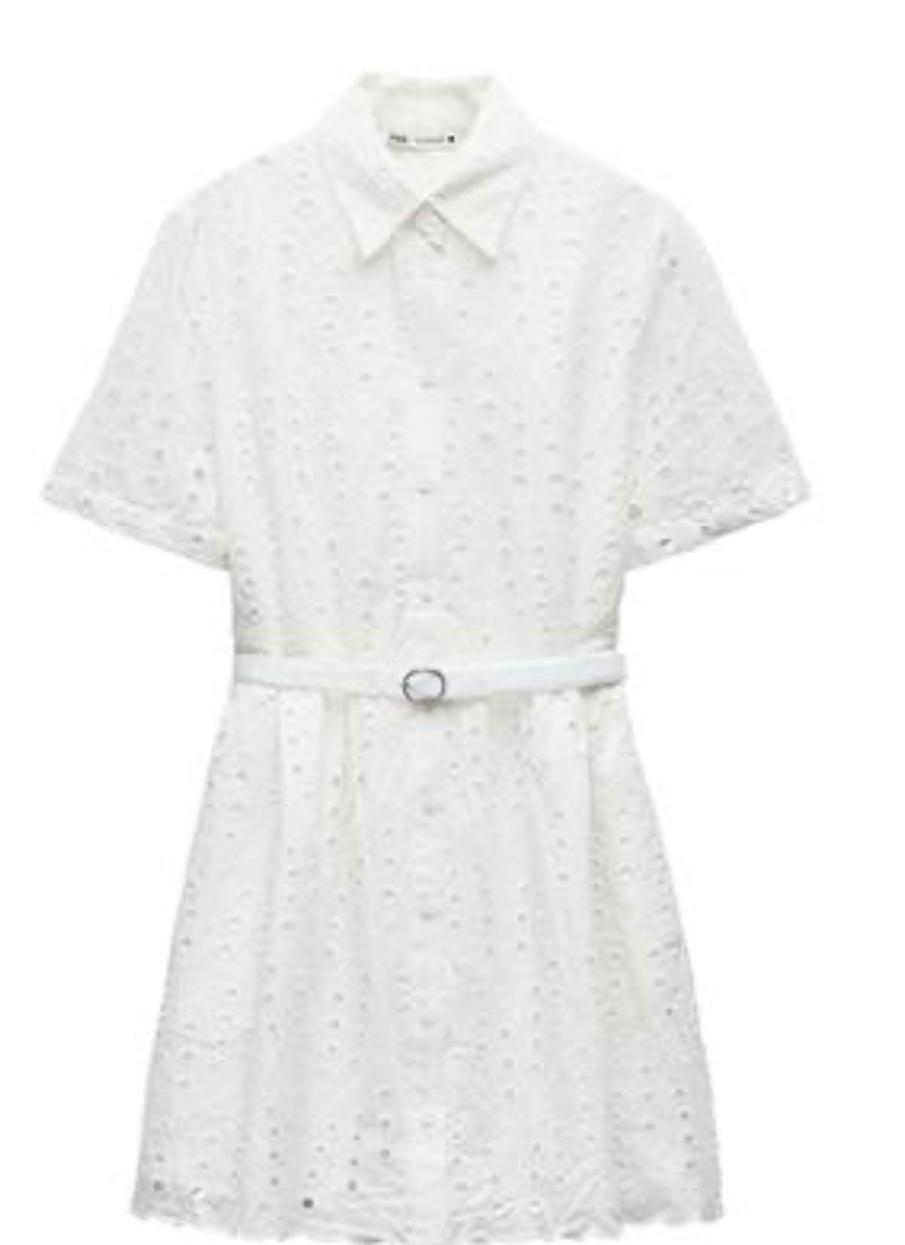 EMBROIDERED EYELET MINI DRESS ZW COLLECTION - Image 4