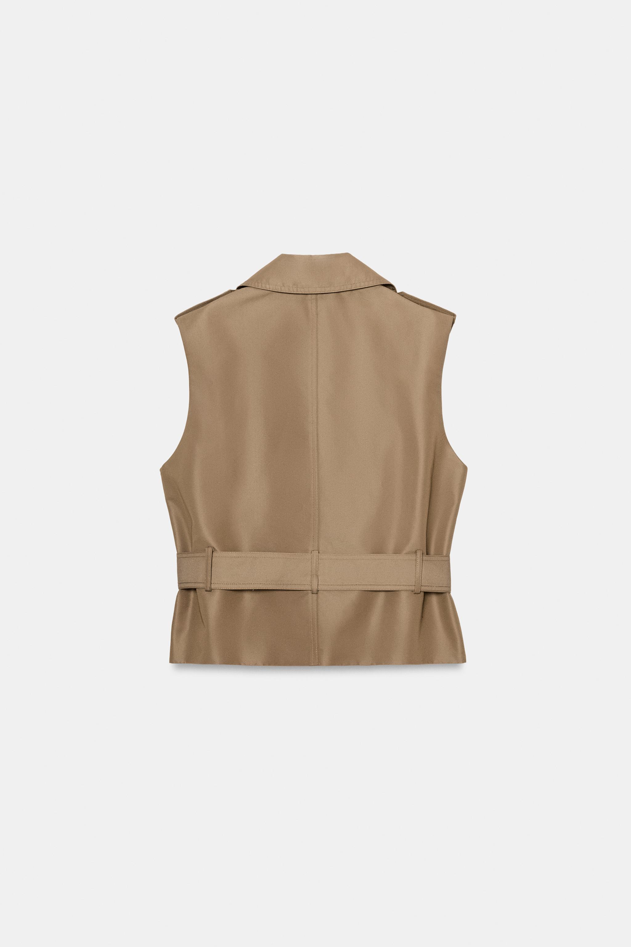 GILET CROISÉ CEINTURE ÉPAULETTES