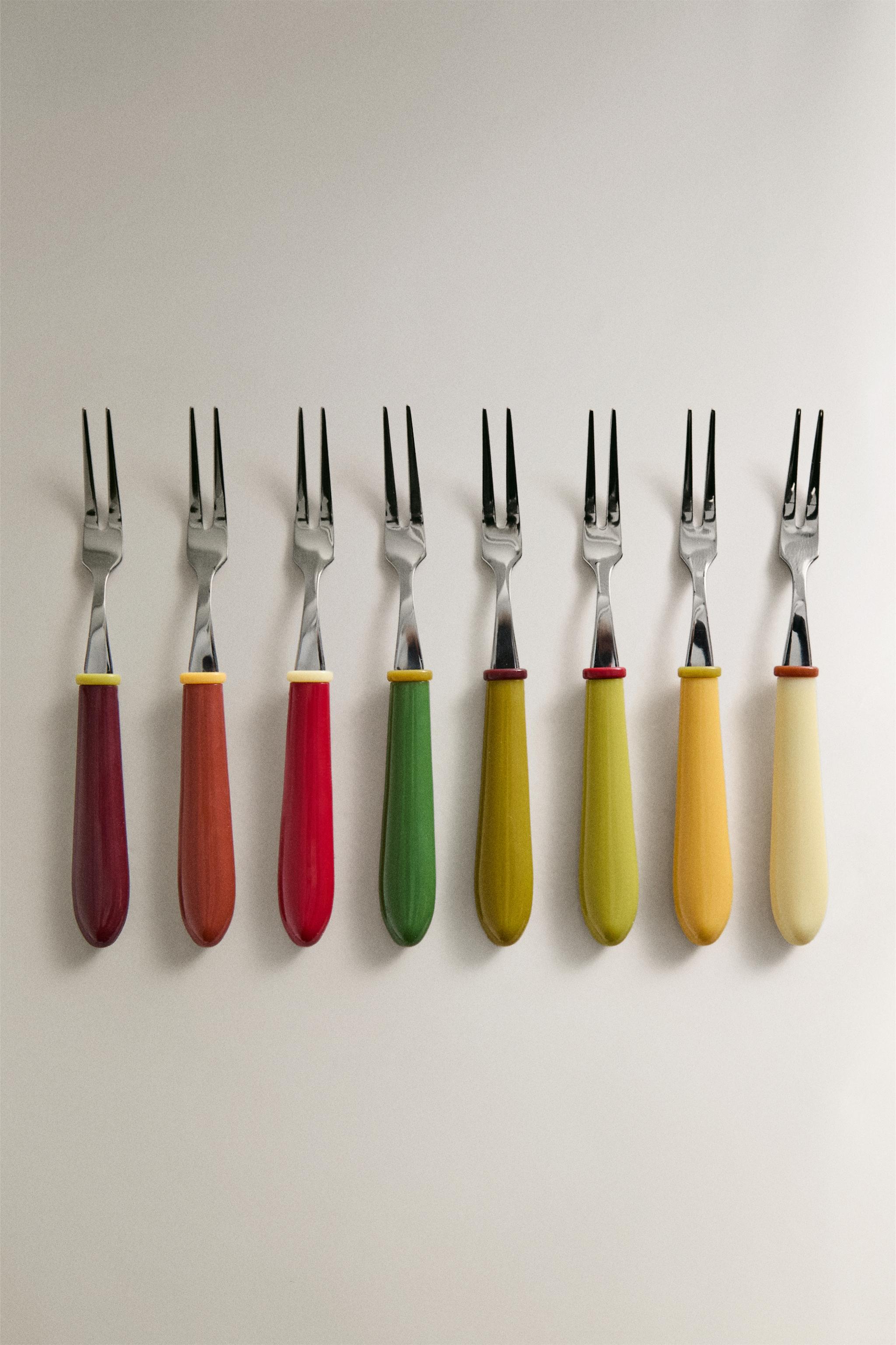 Zara PACK OF MINI RESIN FORKS IN COLORS (PACK OF 8)