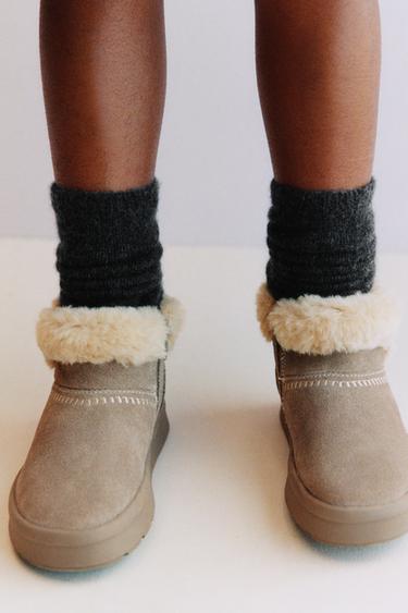 BOTA WINTER PIEL - Gris Topo de Zara - Imagen 0