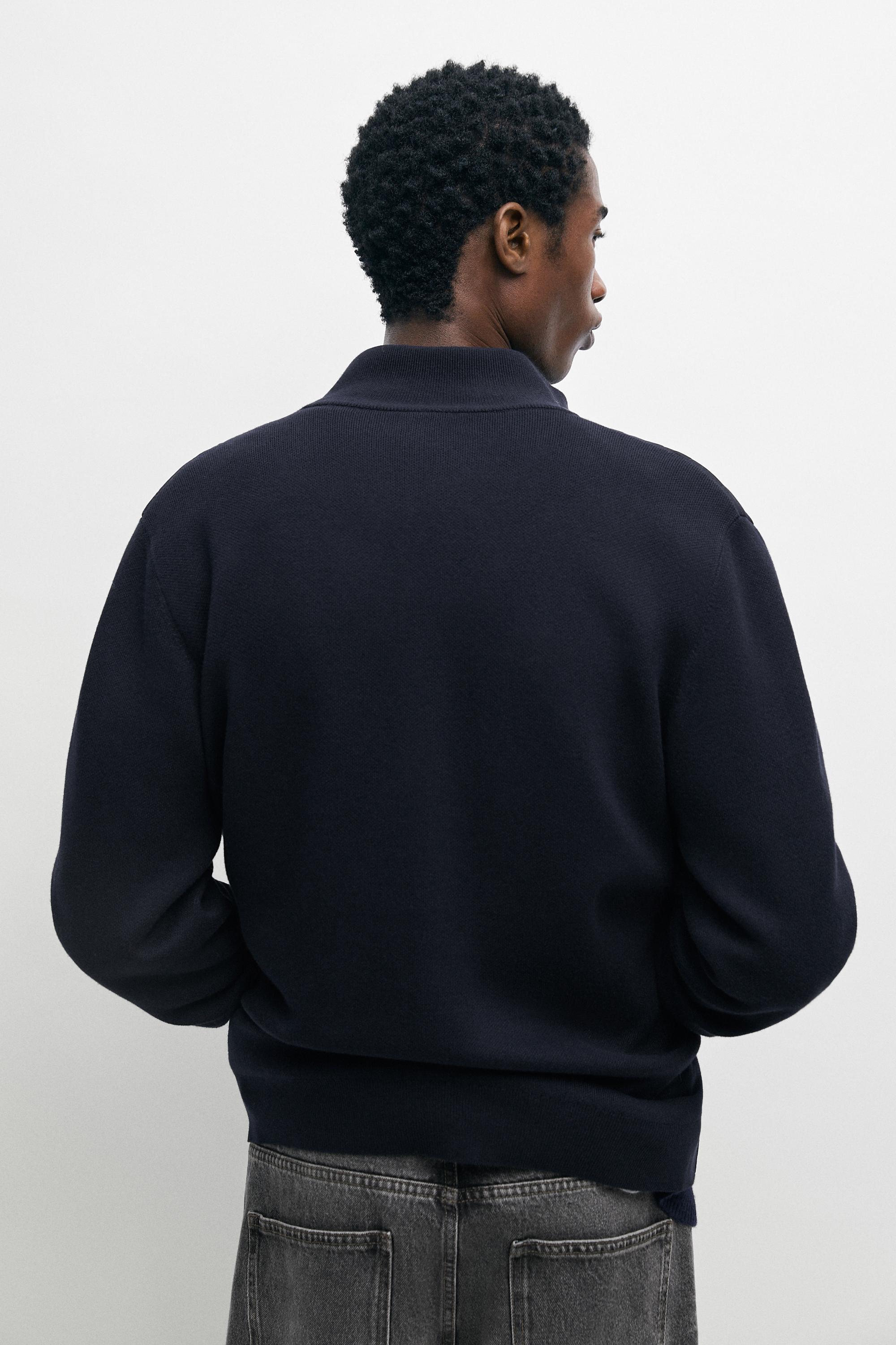 Cardigan à col montant en tissu mélangé
