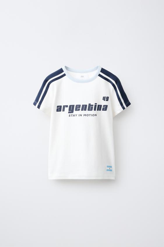 ARGENTINA PRINT T-SHIRT - Oyster-white by Zara - Image 0