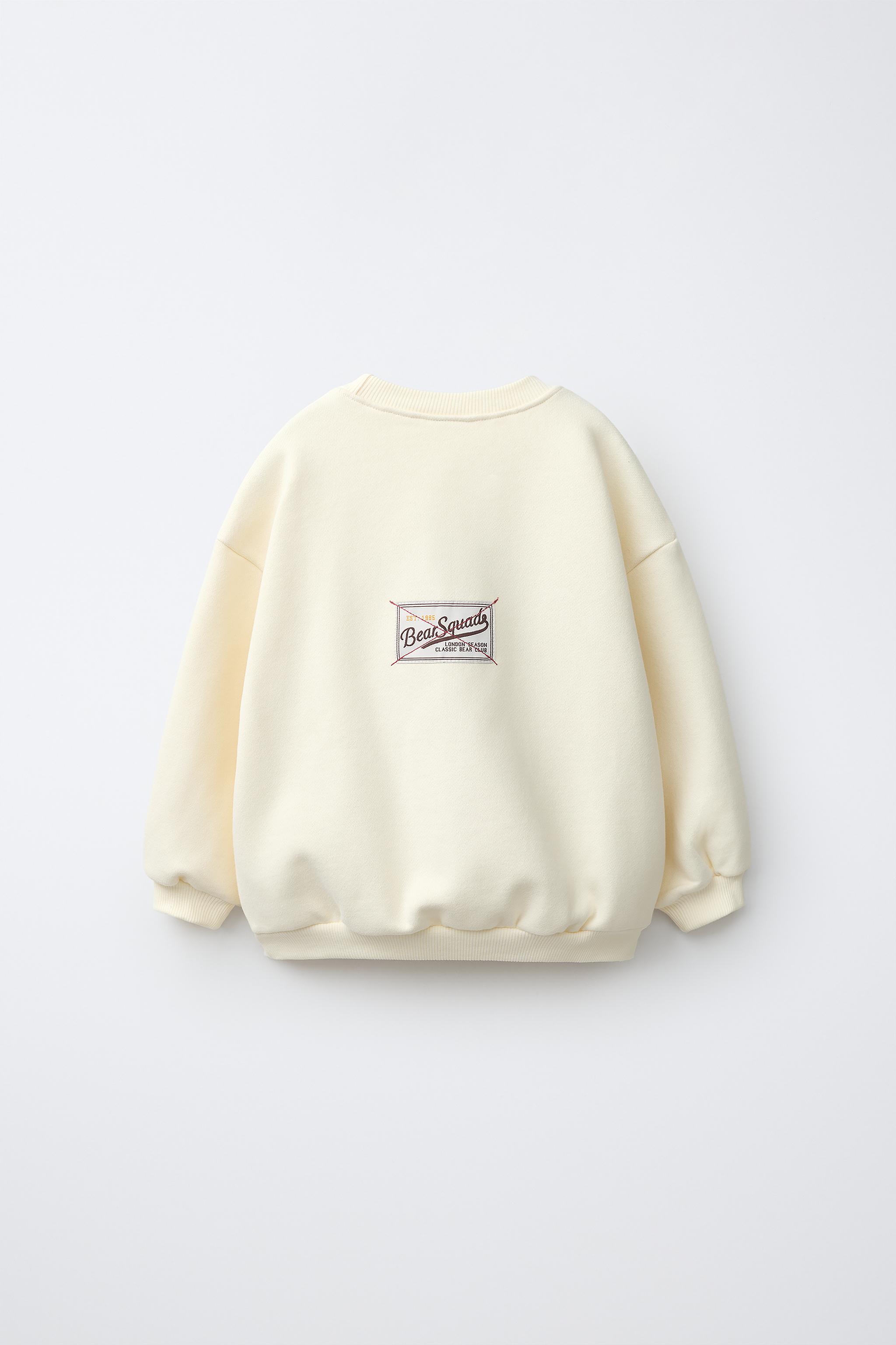 Детские худи Zara BEAR EMBROIDERED TEXT SWEATSHIRT — фото 2