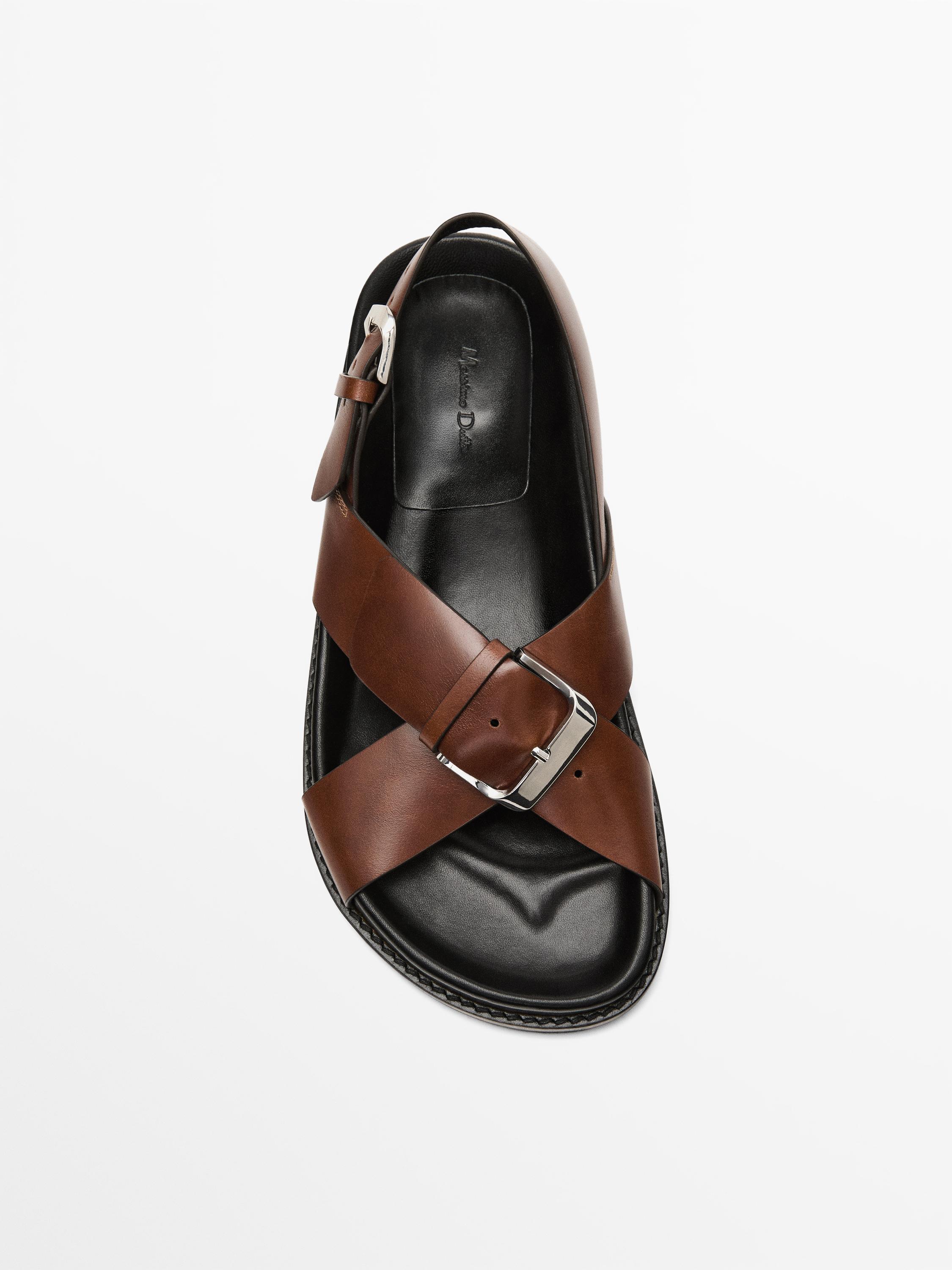 Sandales cuir croisées