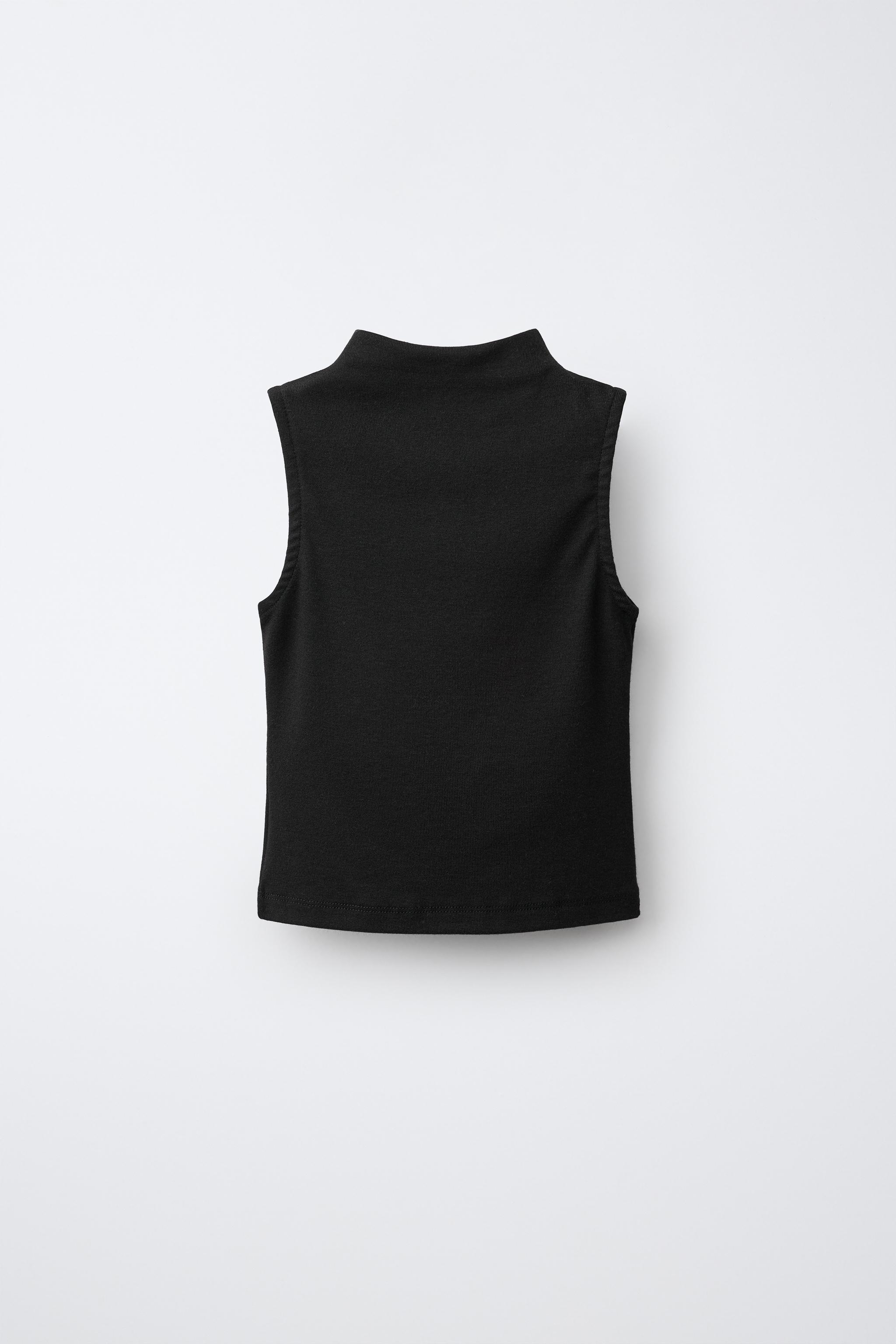 COTTON AND MODAL SLEEVELESS T-SHIRT
