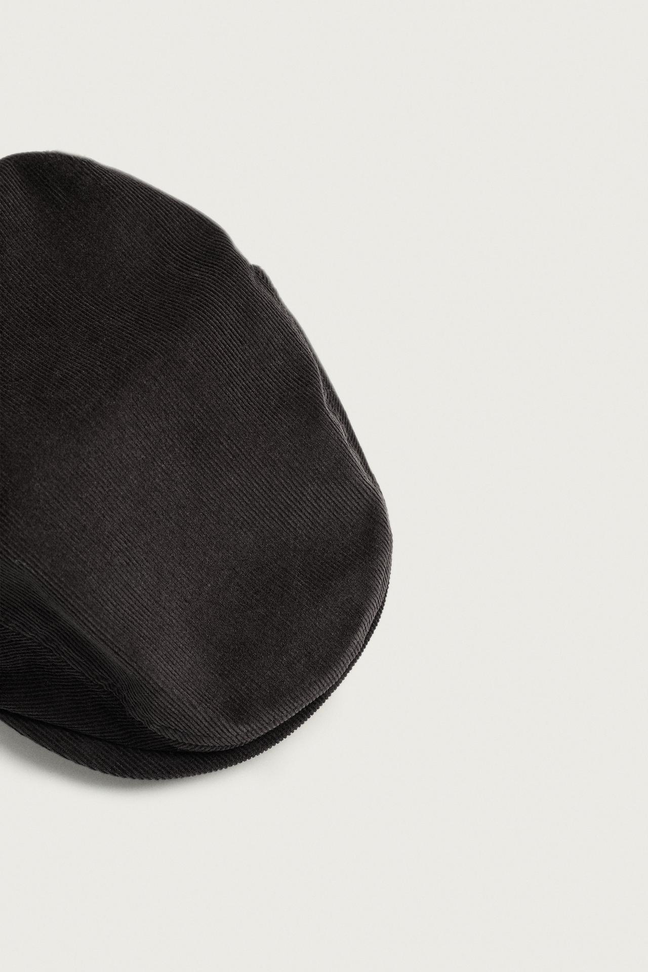 COTTON CORDUROY CAP — Anthracite grey