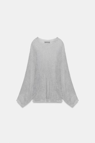 JERSEY PUNTO HILO METALIZADO - Plata de Zara