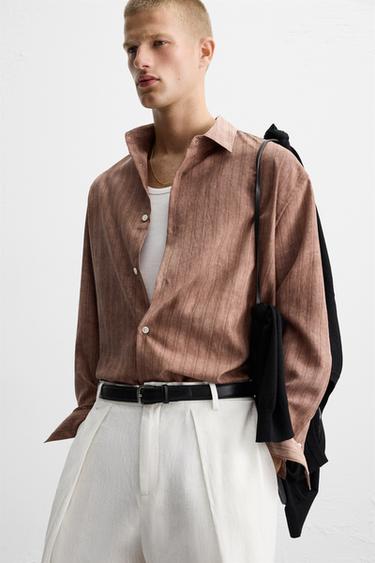 WASHED EFFECT STRIPED SHIRT - Earth by Zara