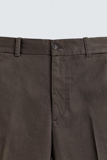 ORIGINS TWILL CHINO TROUSERS - Brown by Zara - Image 8