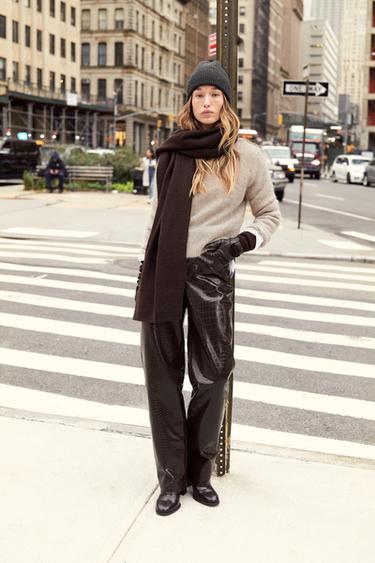 Zara WOOL AND ALPACA JUMPER - Sand / Marl