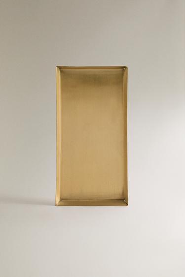 DECORATIVE BRASS TRAY - Golden by Zara - Image 0