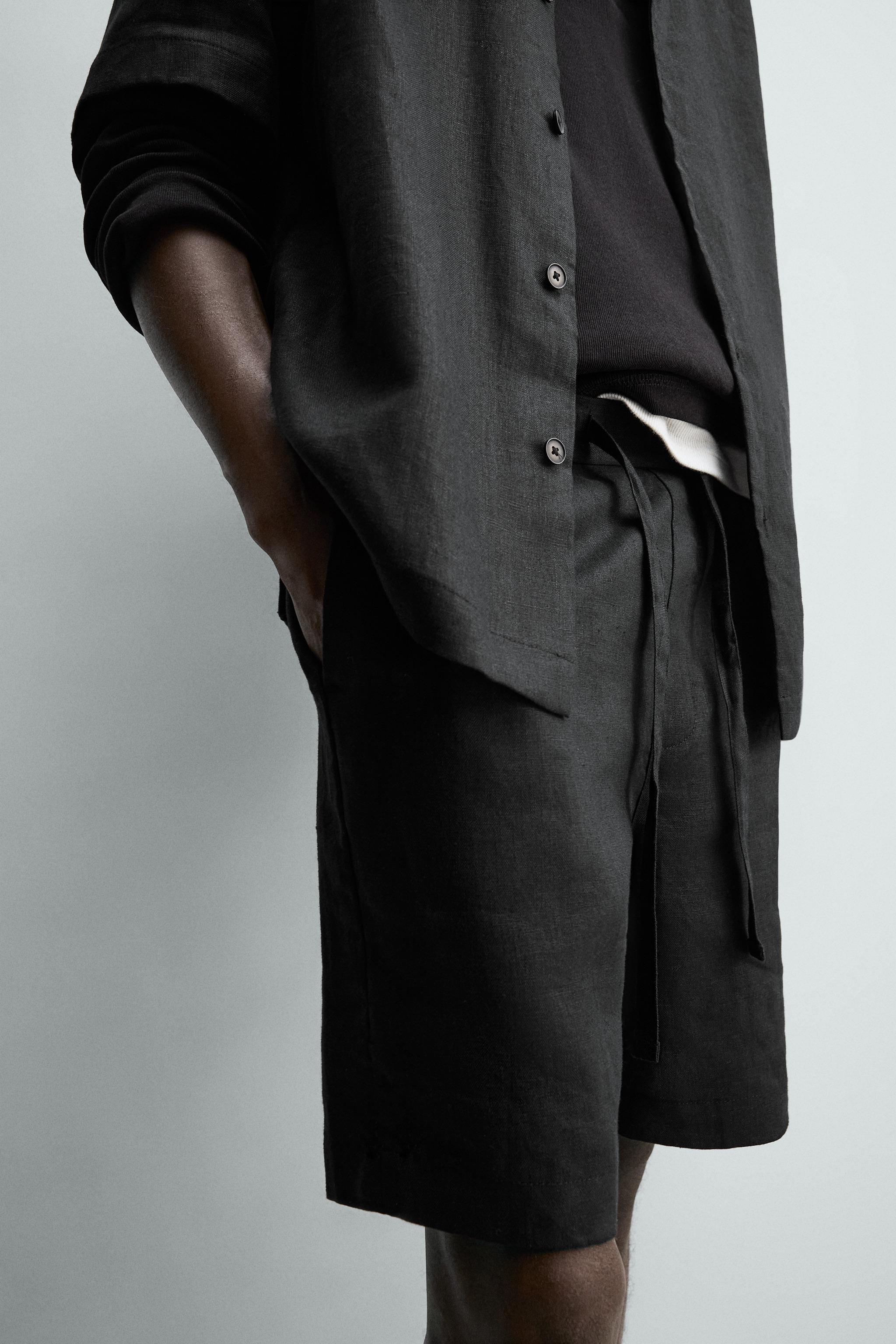 100% LINEN RELAXED FIT SHORTS