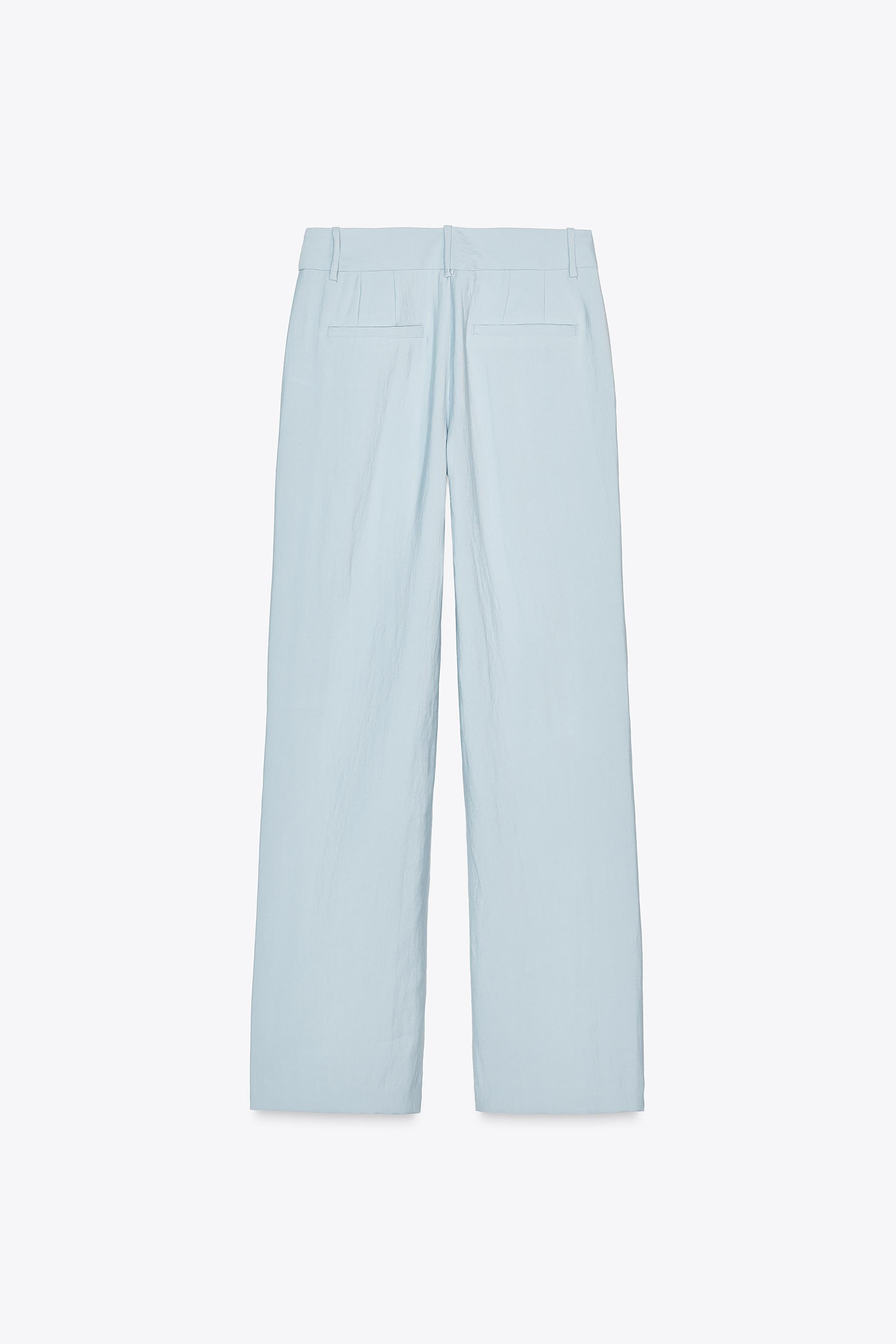 HIGH-WAISTED STRAIGHT LEG PANTS - Light blue | ZARA United HIGH-WAISTED STRAIGHT LEG PANTS - Light blue | ZARA United