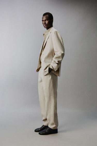 VESTE DE COSTUME 100% LIN - Beige clair de Zara - Image 3