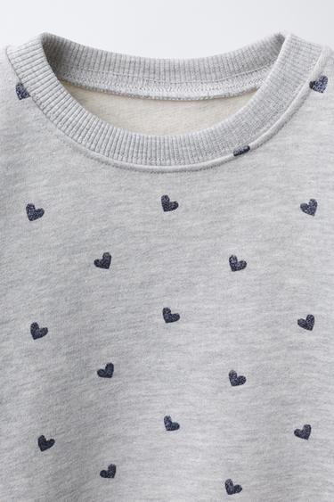 SHINY PRINT SWEATSHIRT - Grey marl by Zara