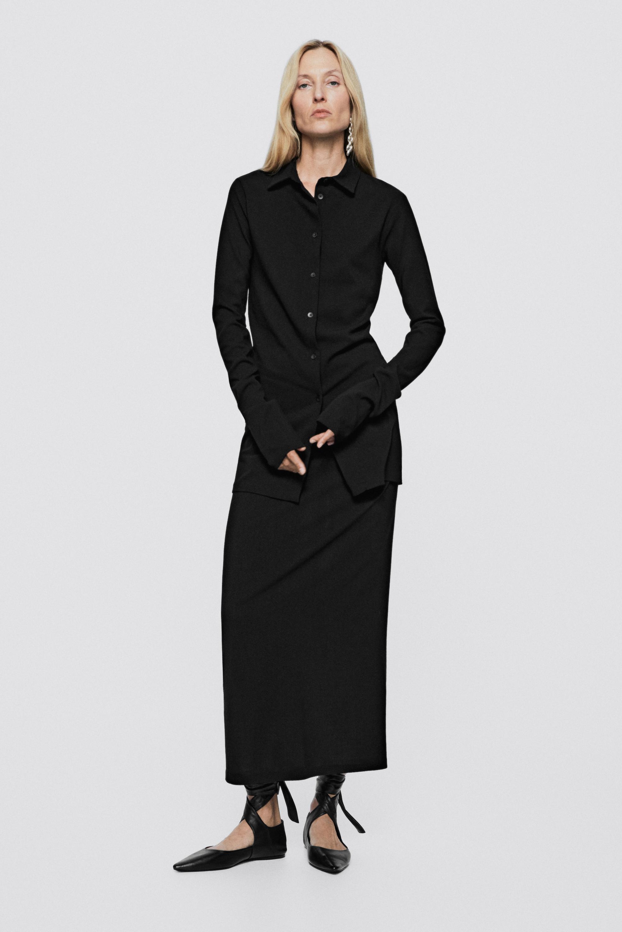 Chemise longue stretch en mélange de laine - LIMITED EDITION