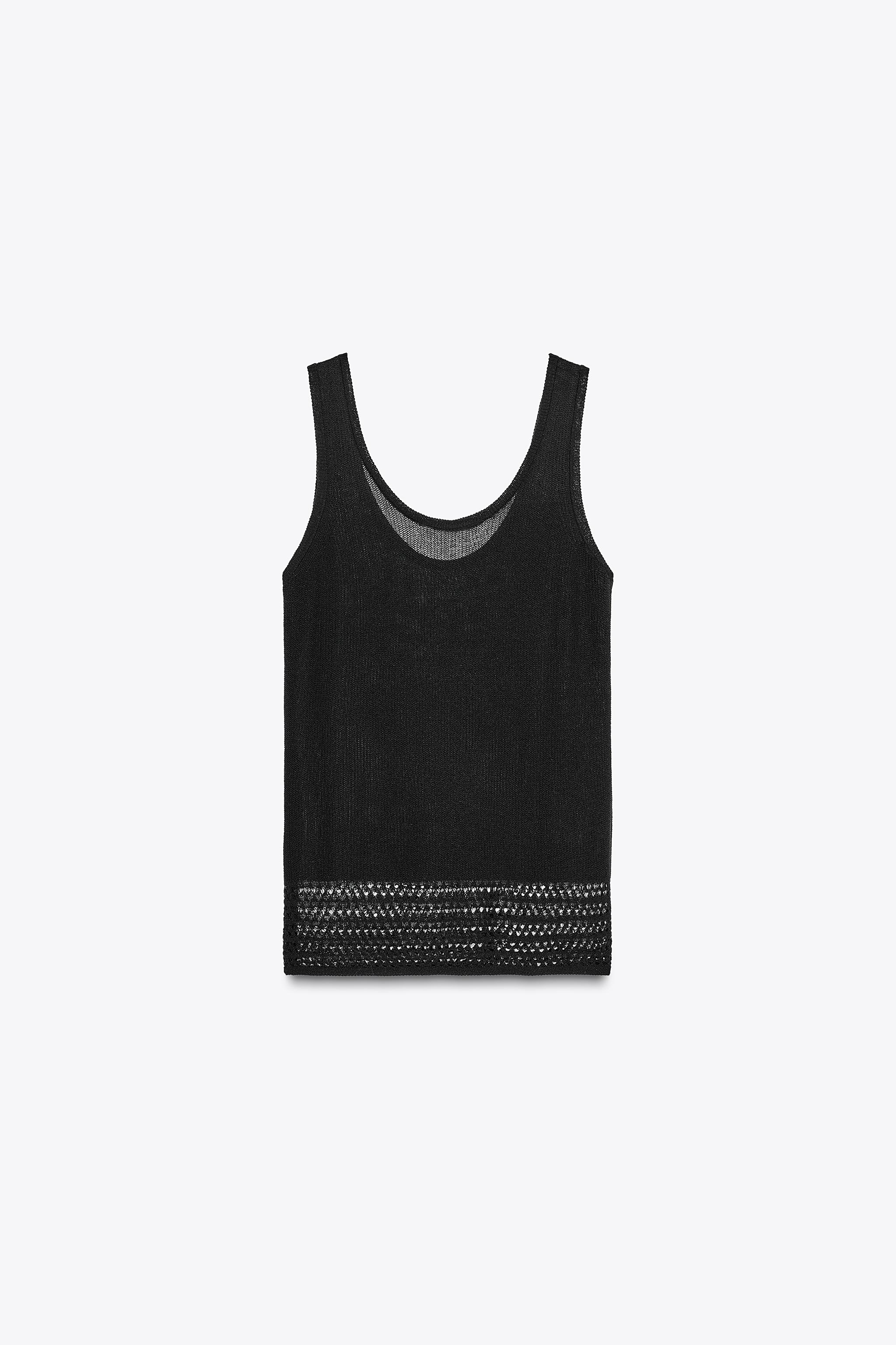 Tシャツ・カットソー SAINT LAURENT POINTELLE KNIT CROP TOP Pointelle knit crop top Saint Laurent Nero | Grifo210
