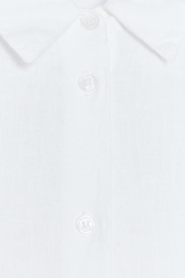 ZW COLLECTION 100% LINEN SHIRT - Oyster-white by Zara - Image 6