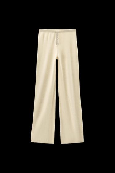 STRICKHOSE MIT KNÖPFEN - Cremefarben von Zara - Bild 0