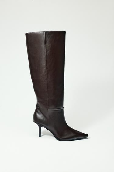 HEELED BOOTS - Brown by Zara