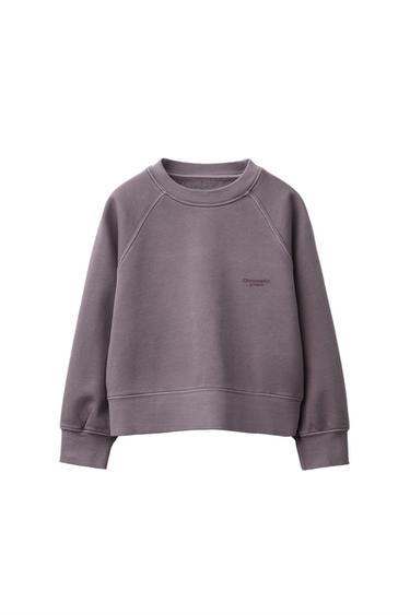 FADED-EFFECT TEXT SWEATSHIRT - Plum by Zara