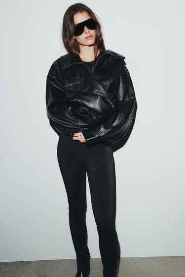 PANTALON LEGGING AVEC CEINTURE - Noir de Zara - Image 2
