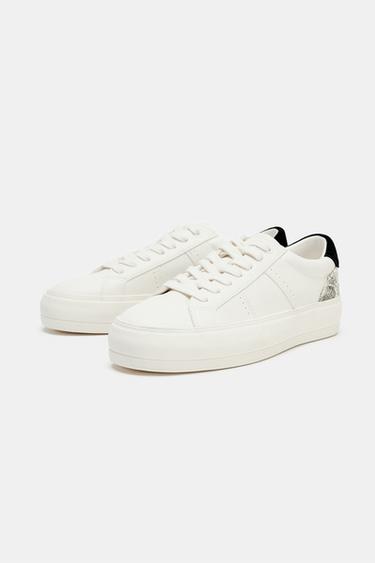ANIMAL PRINT SNEAKERS - Ecru White by Zara - Image 1