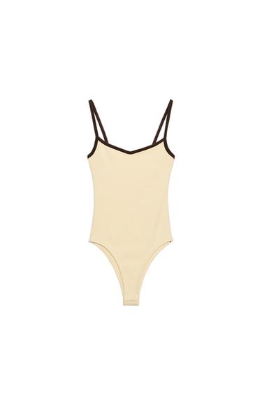 BODYSUIT WITH CONTRAST PIPING