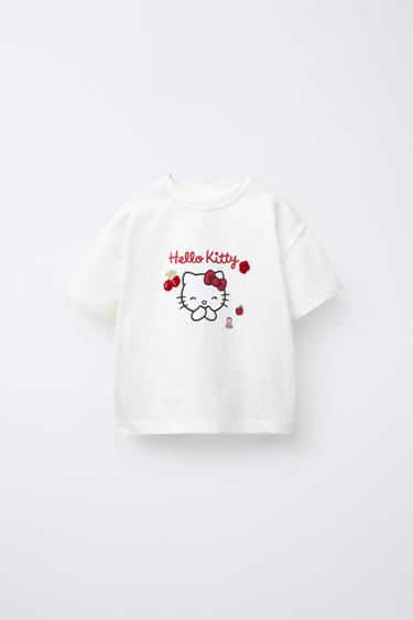 Zara HELLO KITTY © SANRIO EMBROIDERED T-SHIRT - White