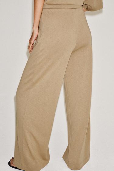 STRAIGHT FLOWING TROUSERS - Beige by Zara