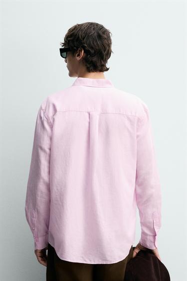 CHEMISE REGULAR FIT LIN - COTON - Rose de Zara - Image 2
