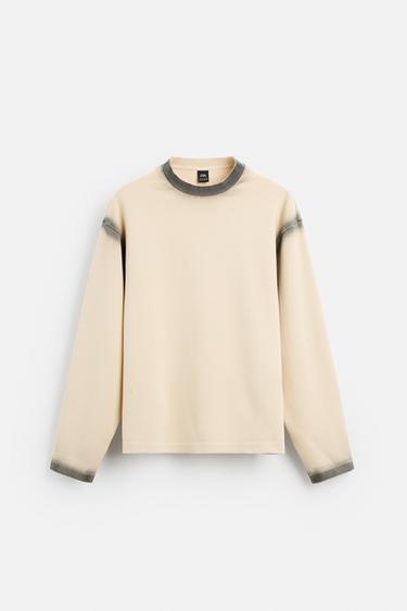 SUDADERA ESTAMPADO SPRAY - Crema de Zara