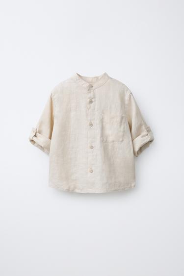 CHEMISE 100% LIN - Beige clair de Zara - Image 1