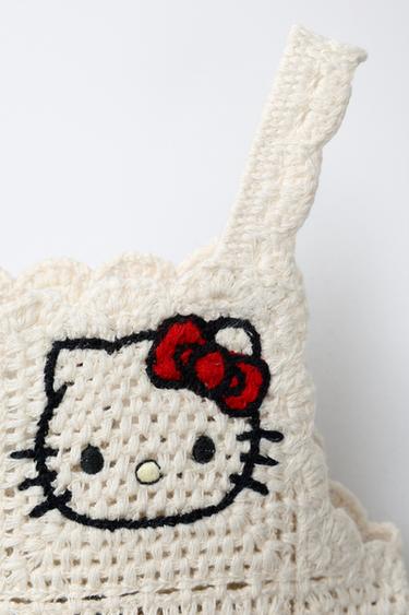 ROBE EN MAILLE HELLO KITTY © SANRIO - Écru / Noir de Zara - Image 2