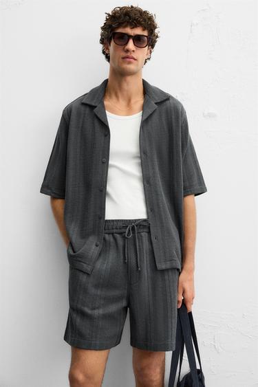 TEXTURED RELAXED FIT SHIRT - Anthracite grey by Zara - Image 4