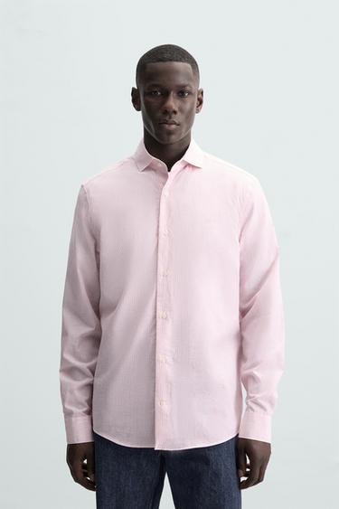 COTTON/LYOCELL SHIRT - Pale pink by Zara