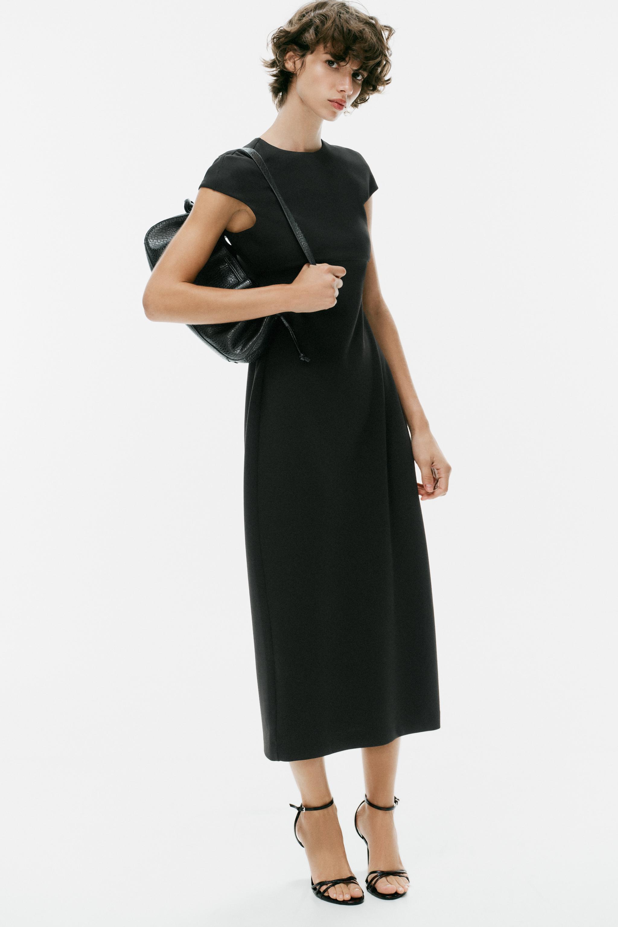 Женские платья Zara SHORT SLEEVE MIDI DRESS — фото 6