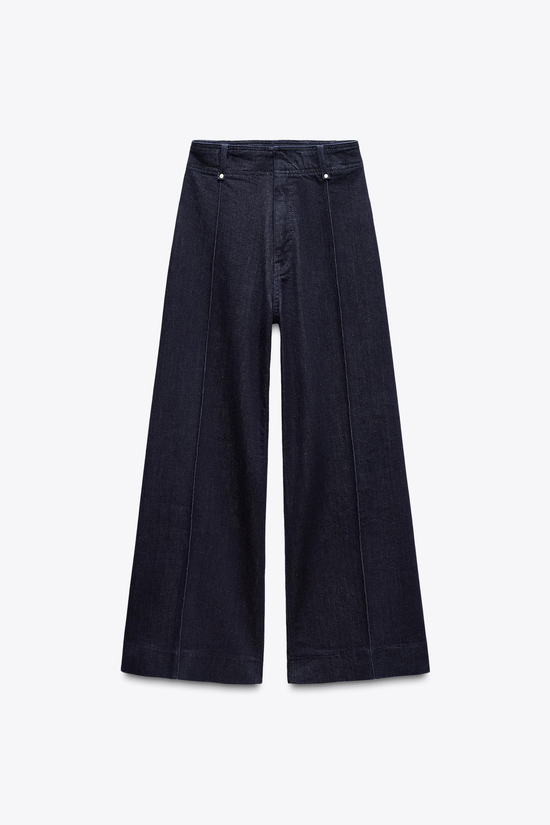 ZW COLLECTION HIGH WAIST WIDE LEG JEANS - Blue | ZARA United