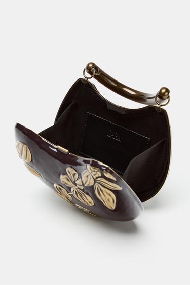 RIGID BOX WITH FLOWERS - Burgundy Red by Zara - Image 4