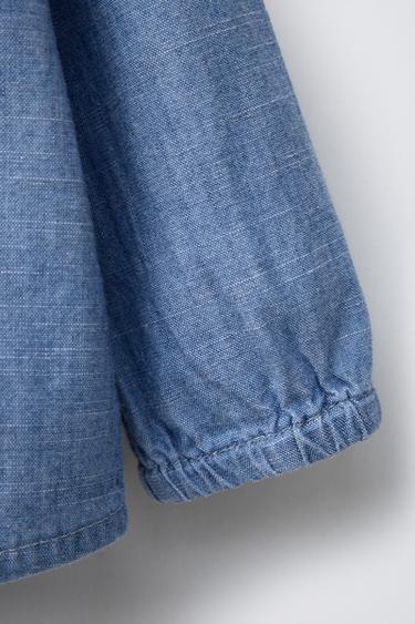 FLOWING DENIM BLOUSE - Mid-blue by Zara - Image 6