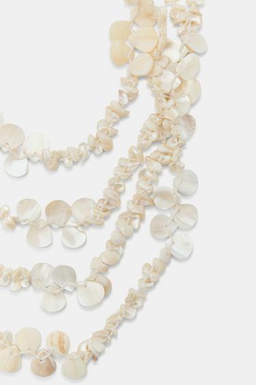 MOTHER-OF-PEARL EFFECT PIECE NECKLACE - Ecru by Zara - Image 2