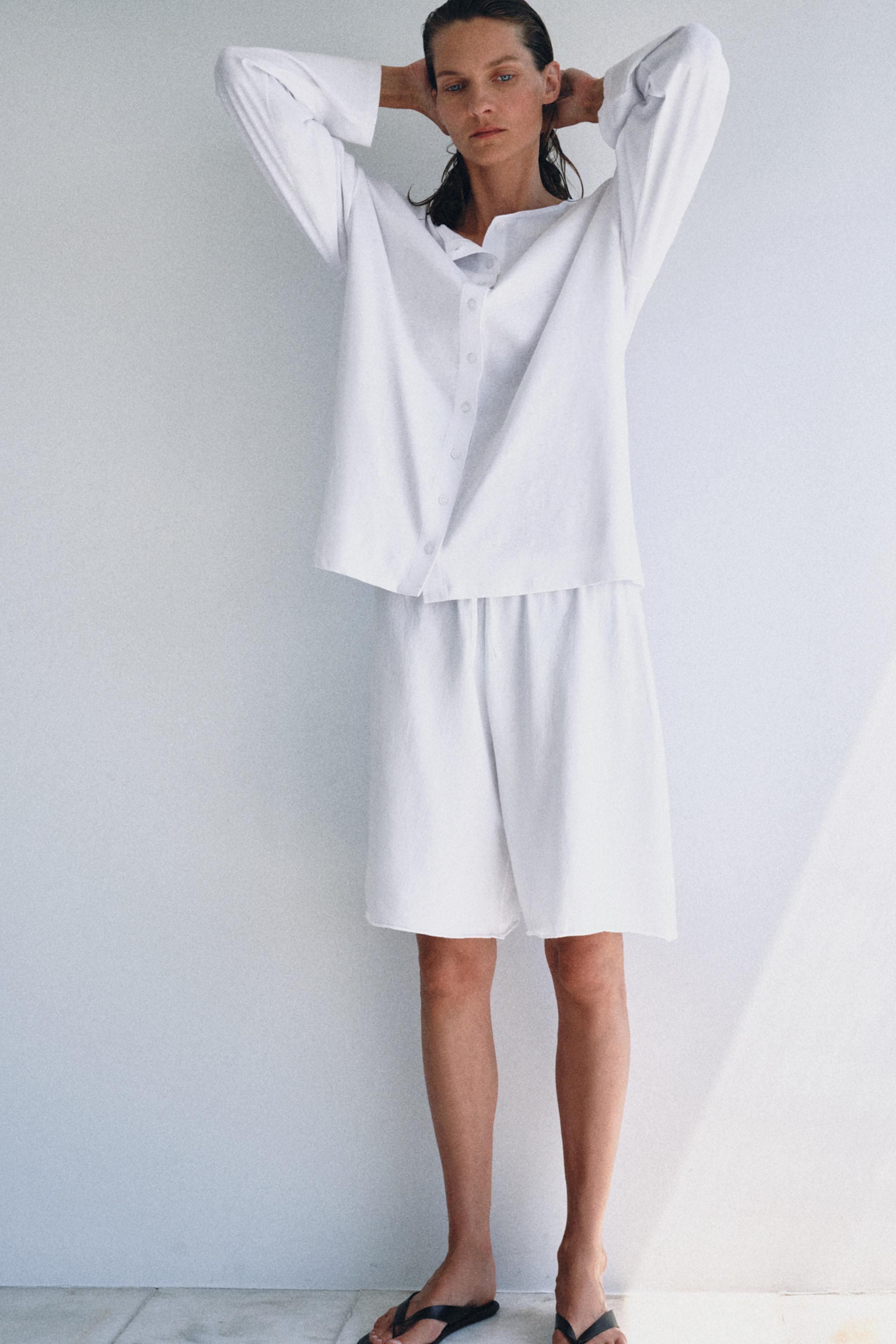 Женские футболки Zara BUTTON-UP T-SHIRT