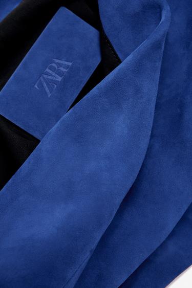 LIMITED EDITION SPLIT SUEDE MAXI CLUTCH - Blue by Zara - Image 5