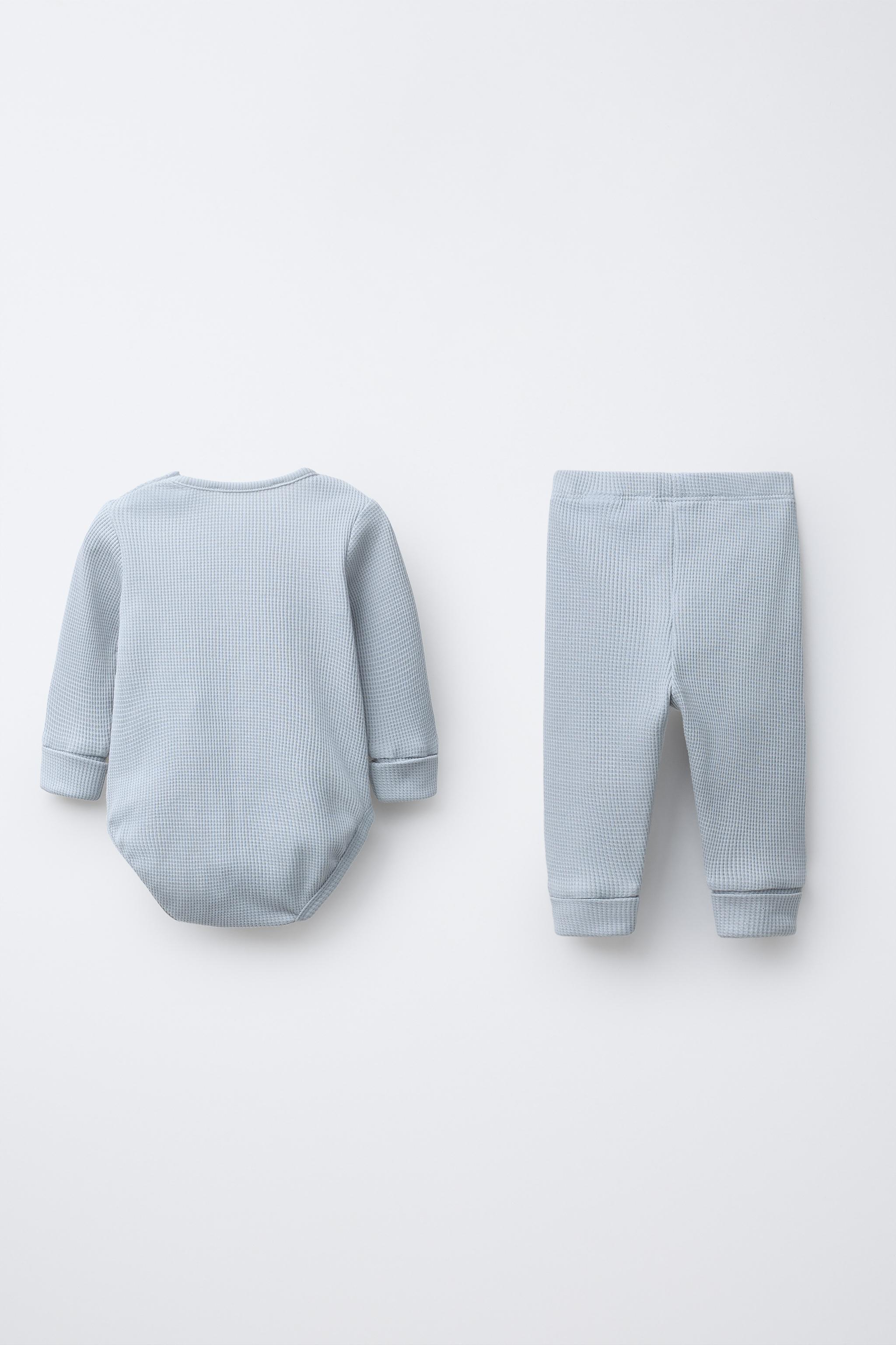 ワッフルボディスーツ＆レギンスセット - ライトブルー | ZARA