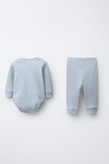 WAFFLE BODY AND LEGGINGS PACK - Light blue by Zara - Image 1