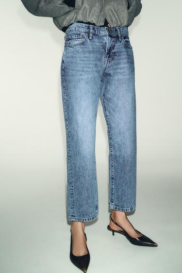Z1975 CROPPED MID-WAIST JEANS - Mid-blue by Zara
